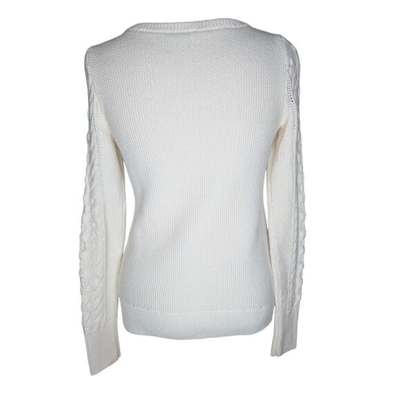 Gap Chunky Cableknit Fisherman Sweater Women XS Coastal Preppy Old Money Cabin‎ - Picture 3 of 8